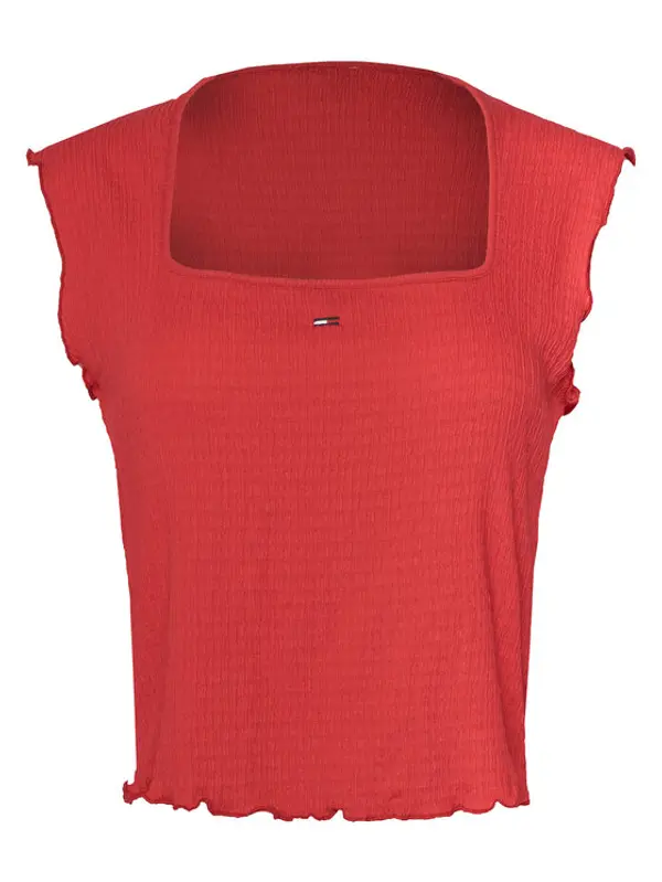 Tommy Jeans Tommy Jeans Top Smock Seersucker DW0DW22220 Crvena Slim Fit