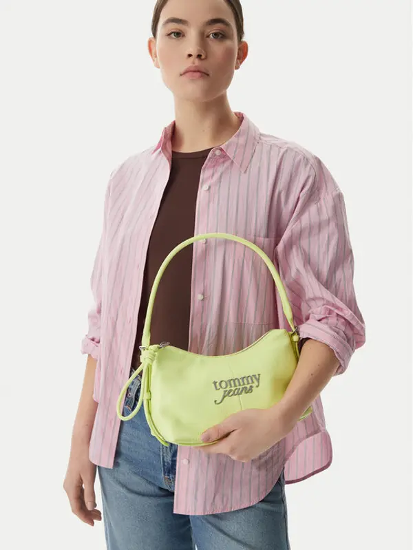 Tommy Jeans Tommy Jeans Torbica Metal Logo Shoulder Bag AW0AW18468 Zelena