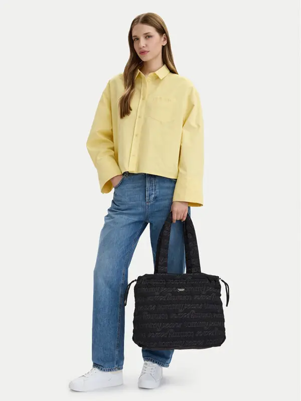 Tommy Jeans Tommy Jeans Torbica Tjw Icon Nylon Tote Aop AW0AW18649 Crna