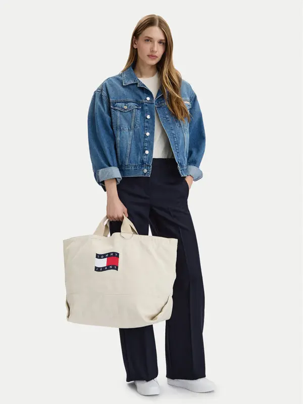 Tommy Jeans Tommy Jeans Torbica Tjw Wave Flag Med Tote AW0AW18466 Bež