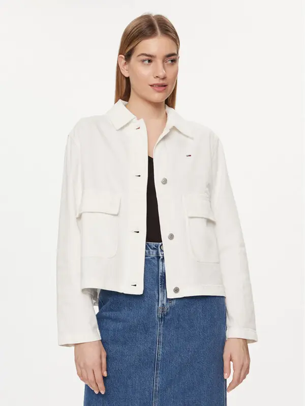 Tommy Jeans Tommy Jeans Traper jakna DW0DW17748 Bijela Regular Fit