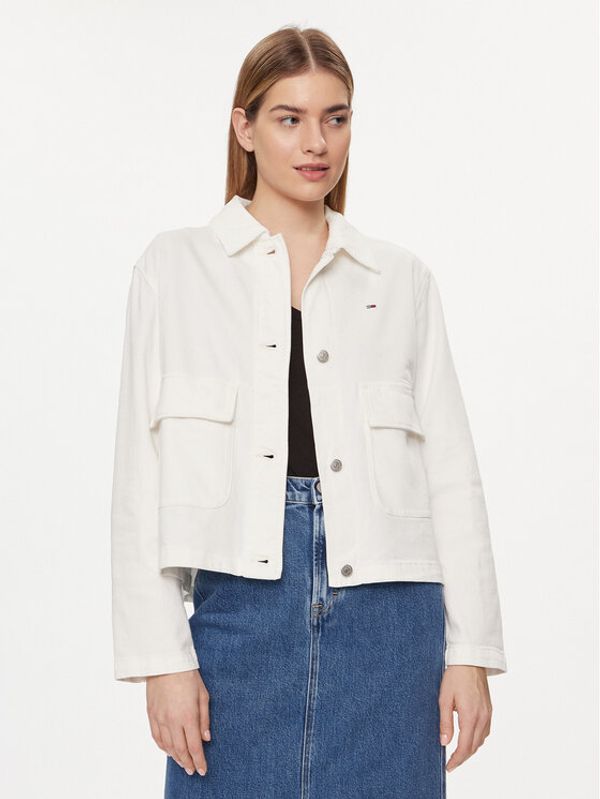 Tommy Jeans Tommy Jeans Traper jakna DW0DW17748 Bijela Regular Fit