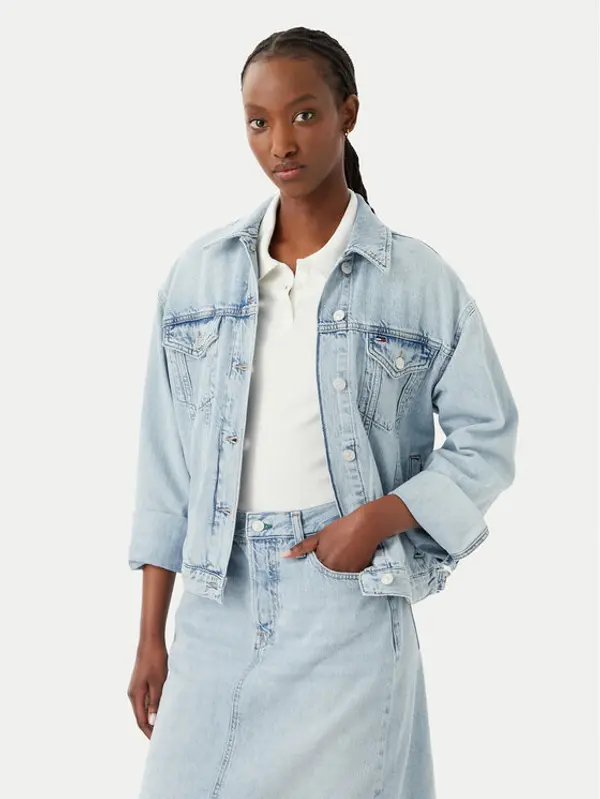 Tommy Jeans Tommy Jeans Traper jakna DW0DW23471 Plava Relaxed Fit