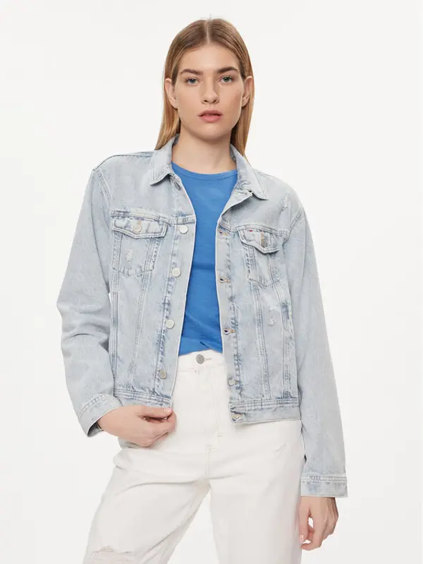 Tommy Jeans Tommy Jeans Traper jakna Flag DW0DW18331 Plava Regular Fit