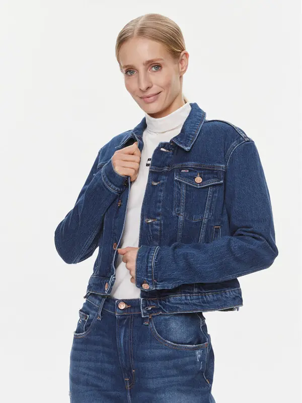 Tommy Jeans Tommy Jeans Traper jakna Izzie DW0DW17211 Tamnoplava Slim Fit
