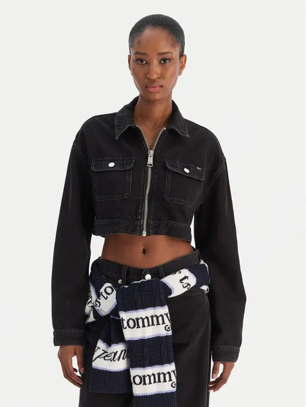 Tommy Jeans Tommy Jeans Traper jakna Station DW0DW22523 Crna Regular Fit