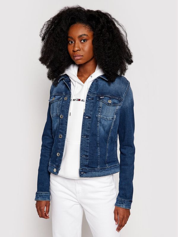 Tommy Jeans Tommy Jeans Traper jakna Vivianne DW0DW09219 Tamnoplava Slim Fit