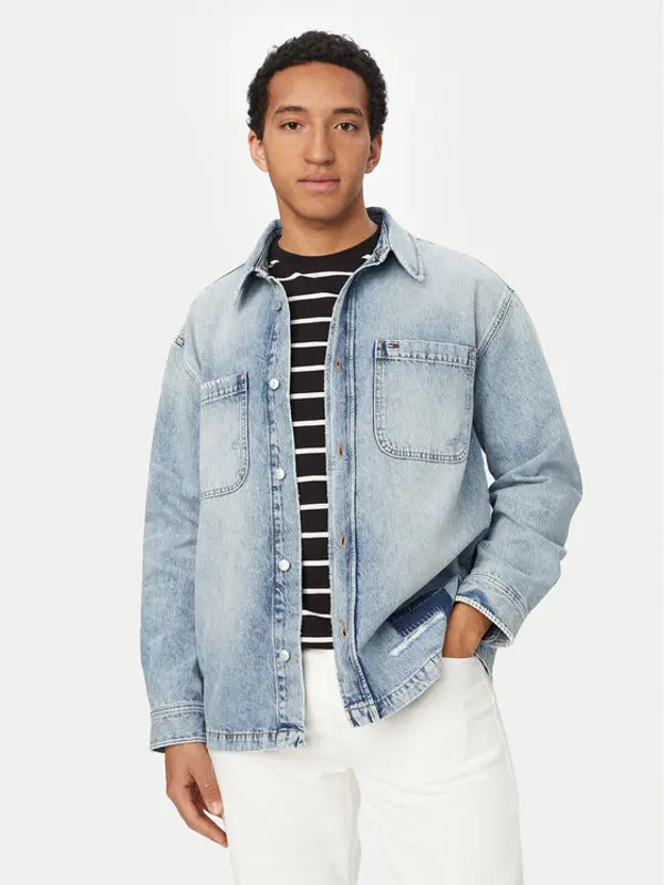 Tommy Jeans Tommy Jeans traper košulja DM0DM23269 Plava Relaxed Fit