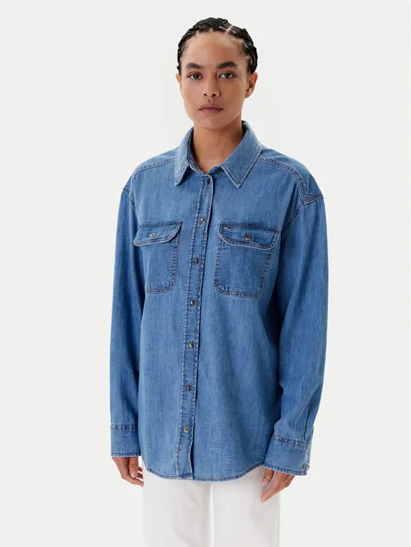 Tommy Jeans Tommy Jeans traper košulja DW0DW21073 Plava Relaxed Fit