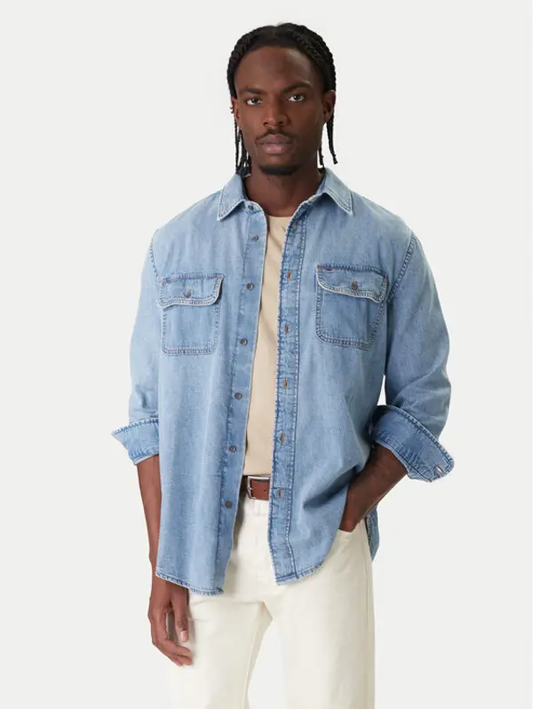 Tommy Jeans Tommy Jeans traper košulja Western DM0DM22304 Plava Relaxed Fit