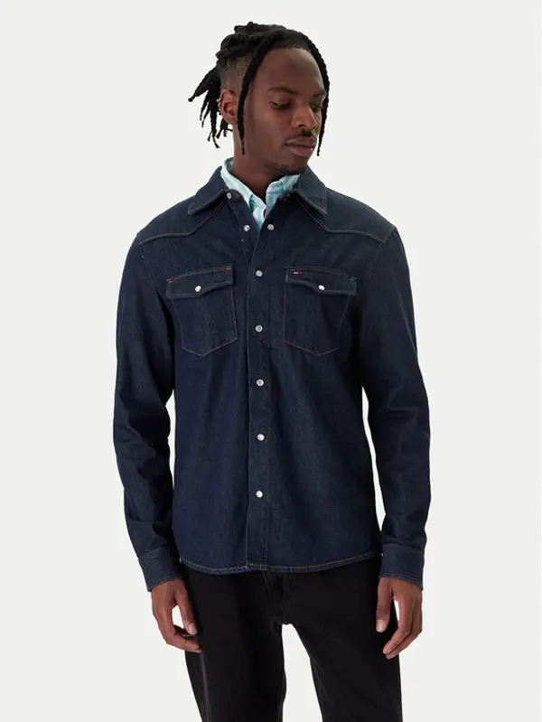 Tommy Jeans Tommy Jeans traper košulja Western DM0DM23022 Tamnoplava Regular Fit