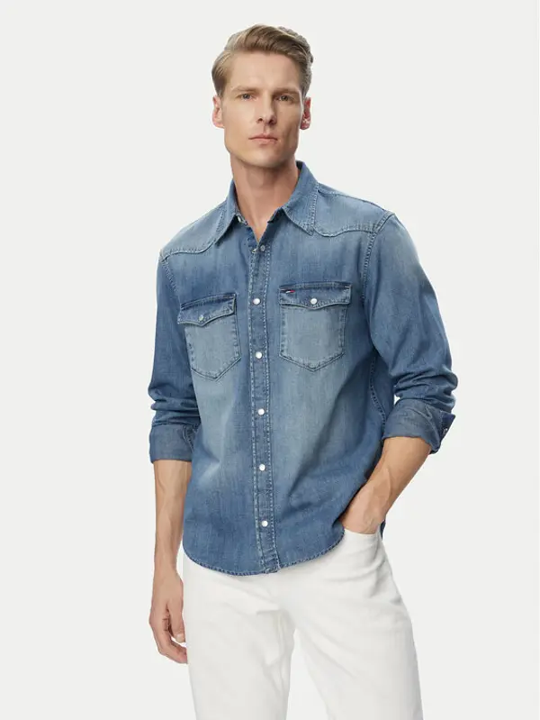 Tommy Jeans Tommy Jeans traper košulja Western DM0DM23661 Plava Regular Fit