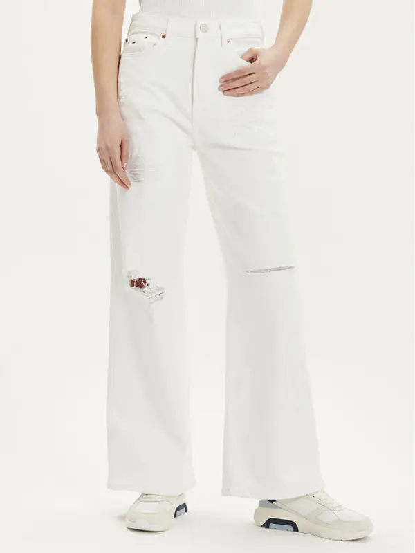 Tommy Jeans Tommy Jeans Traperice Claire DW0DW18322 Bijela Wide Leg