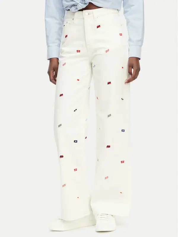 Tommy Jeans Tommy Jeans Traperice Claire DW0DW23042 Krem Wide Leg