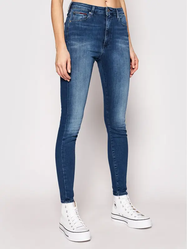 Tommy Jeans Tommy Jeans Traperice Sylvia DW0DW09215 Plava Super Skinny Fit