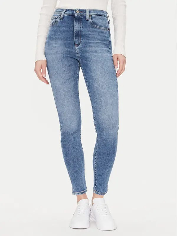 Tommy Jeans Tommy Jeans Traperice Sylvia Hgh Skn Bi0234 Co DW0DW20655 Plava Slim Fit