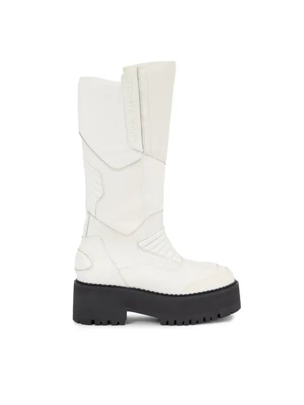 Tommy Jeans Tommy Jeans Zimske čizme Tjw Long Shaft Biker Boot EN0EN02376 Bijela