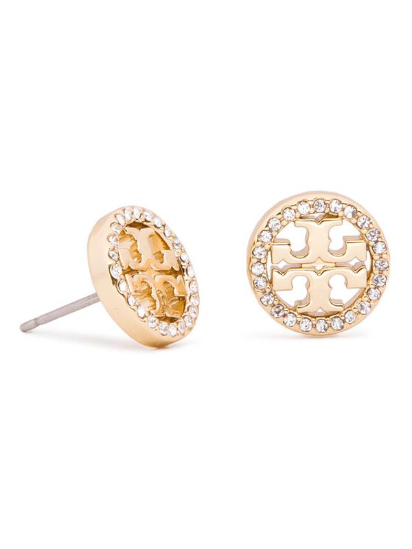 Tory Burch Tory Burch Naušnice Crystal Logo Circle Stud Earring 53422 Zlatna
