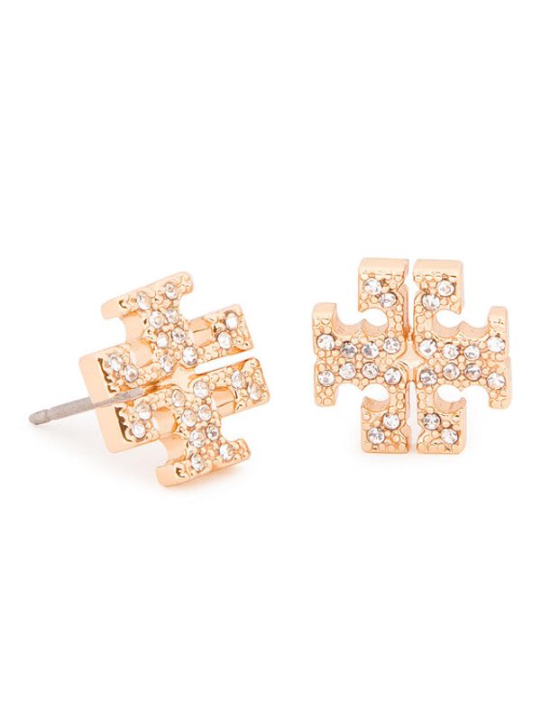 Tory Burch Tory Burch Naušnice Crystal Logo Stud Earring 53423 Zlatna