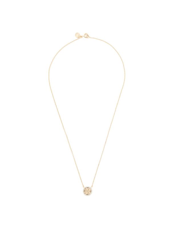Tory Burch Tory Burch Ogrlica Crystal Logo Delicate Necklace 53420 Zlatna