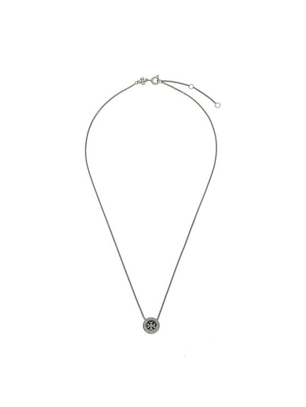 Tory Burch Tory Burch Ogrlica Kira Enamel Pave Pendant Nackalce 143755 Crna
