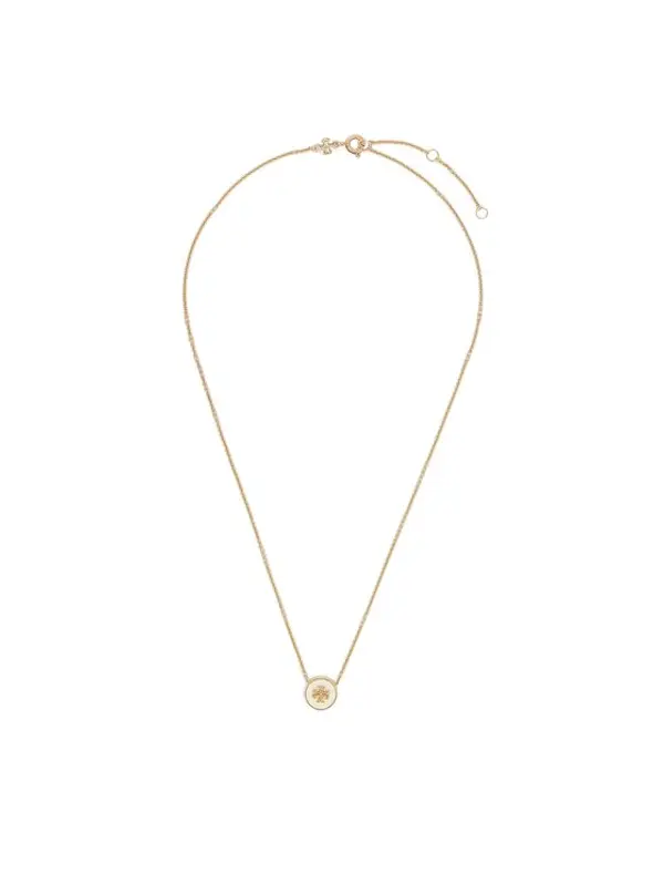 TORY BURCH Tory Burch Ogrlica Kira Enamel Pendant 90549 Bijela