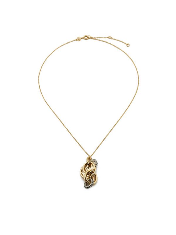 Tory Burch Tory Burch Ogrlica Miller Pave Interlocking Pendant 157990 Zlatna