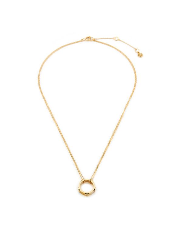 Tory Burch Tory Burch Ogrlica Miller Stud Circle Pendant 160172 Zlatna