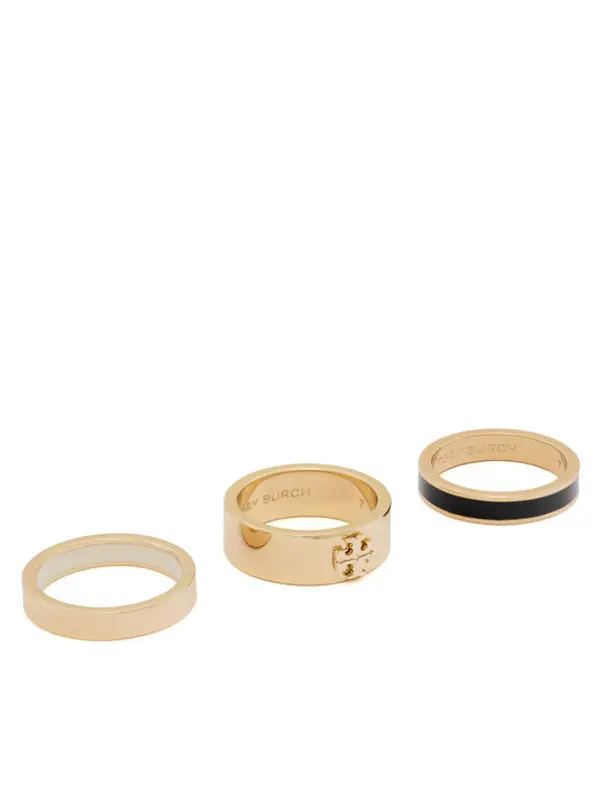 TORY BURCH Tory Burch Prsten Enamel Ring Set 184445 Crna