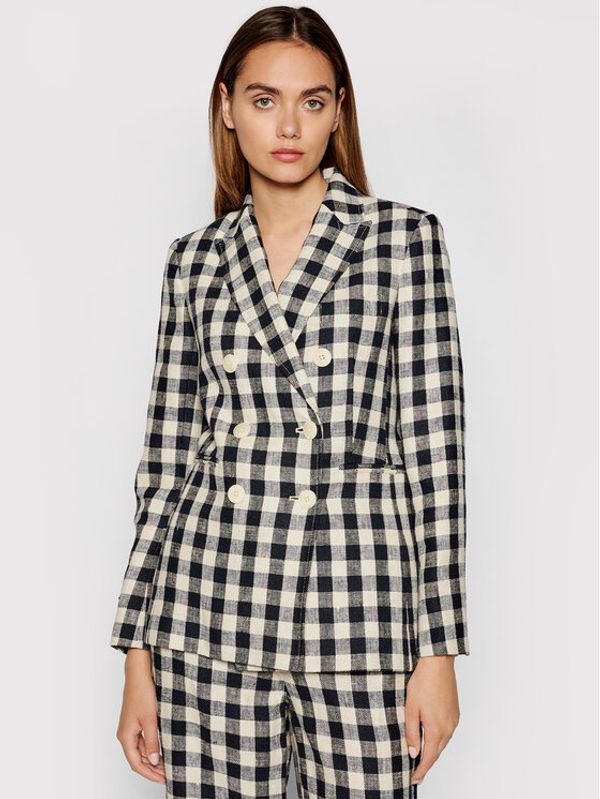 Tory Burch Tory Burch Sakoi Linen Gingham Blazer 79846 Šarena Regular Fit