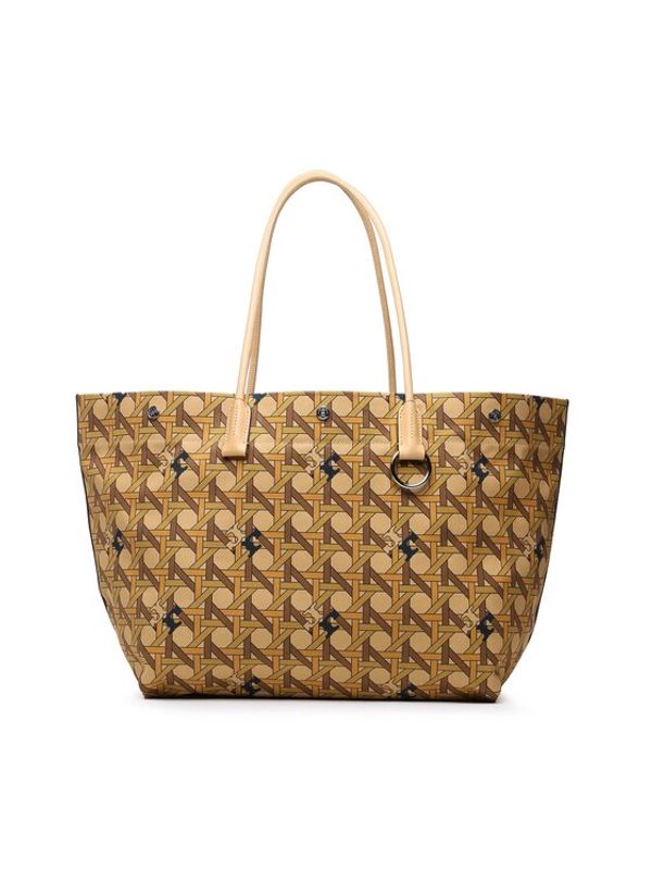 Tory Burch Tory Burch Torbica Canvas Basketweave Tote 139623 Bež