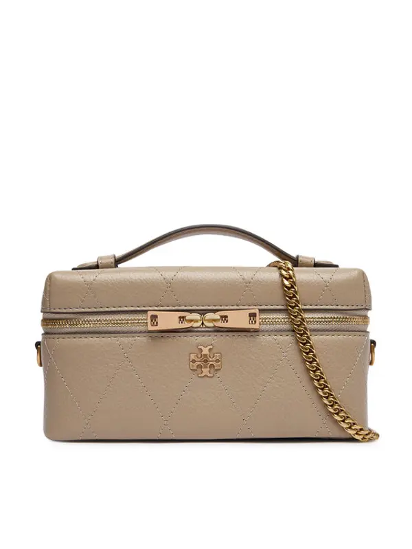 TORY BURCH Tory Burch Torbica Charlie Quilted East-West Vanity Case 186036 Bež