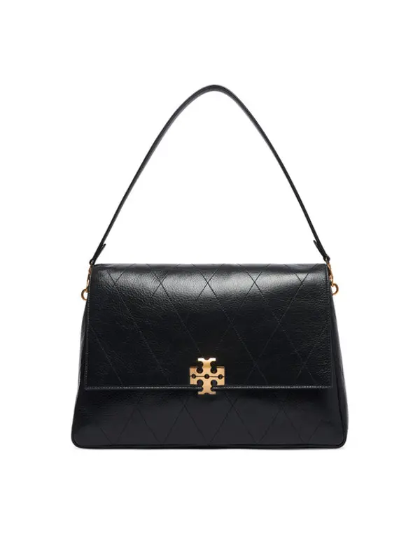 TORY BURCH Tory Burch Torbica Charlie Quilted Large Shoulder Bag 185805 Crna