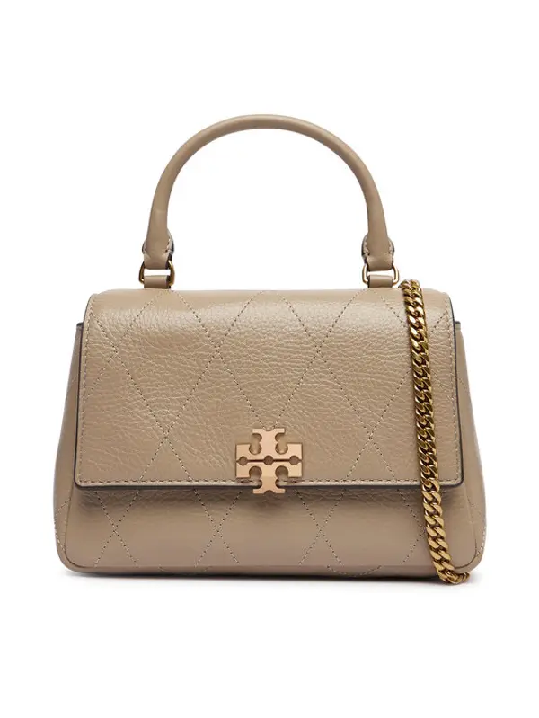TORY BURCH Tory Burch Torbica Charlie Quilted Mini Top Handle Chain Wallet 186032 Bež