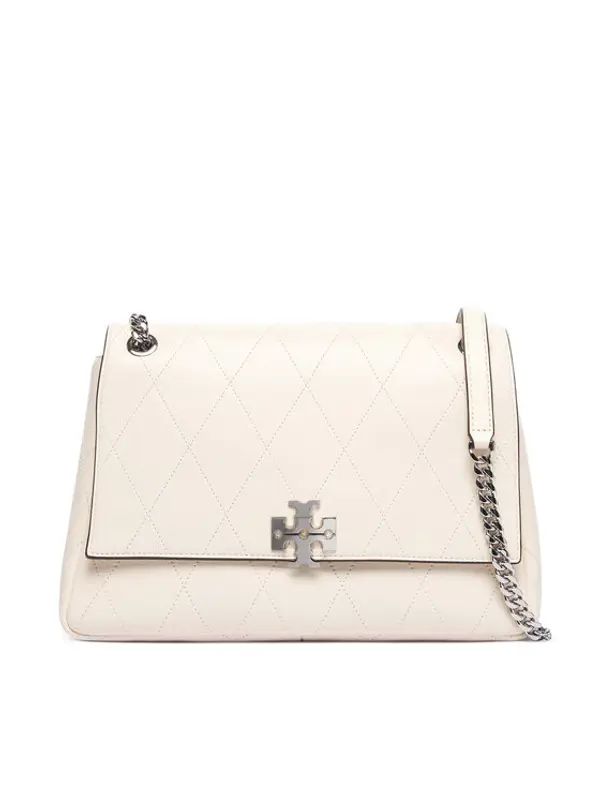 TORY BURCH Tory Burch Torbica Charlie Quilted Shoulder Bag 185828 Bež