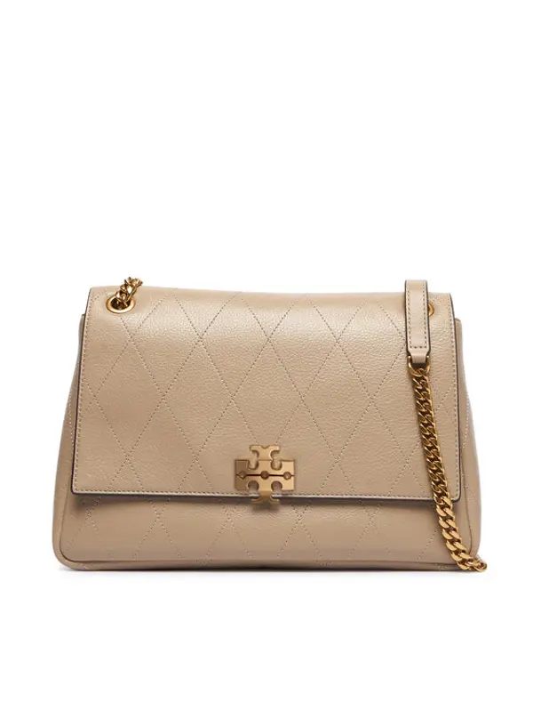TORY BURCH Tory Burch Torbica Charlie Quilted Shoulder Bag 185828 Krem