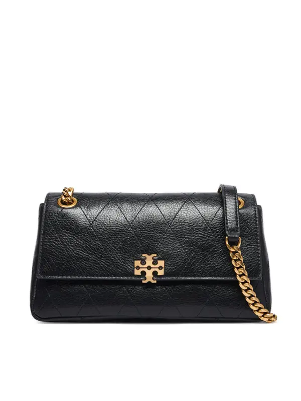 TORY BURCH Tory Burch Torbica Charlie Quilted Small Shoulder Bag 185829 Crna