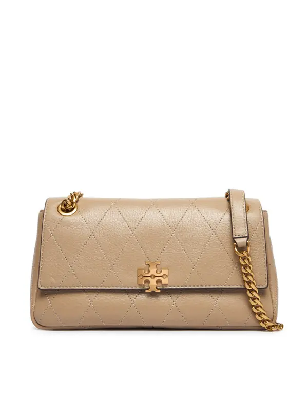 TORY BURCH Tory Burch Torbica Charlie Quilted Small Shoulder Bag 185829 Krem