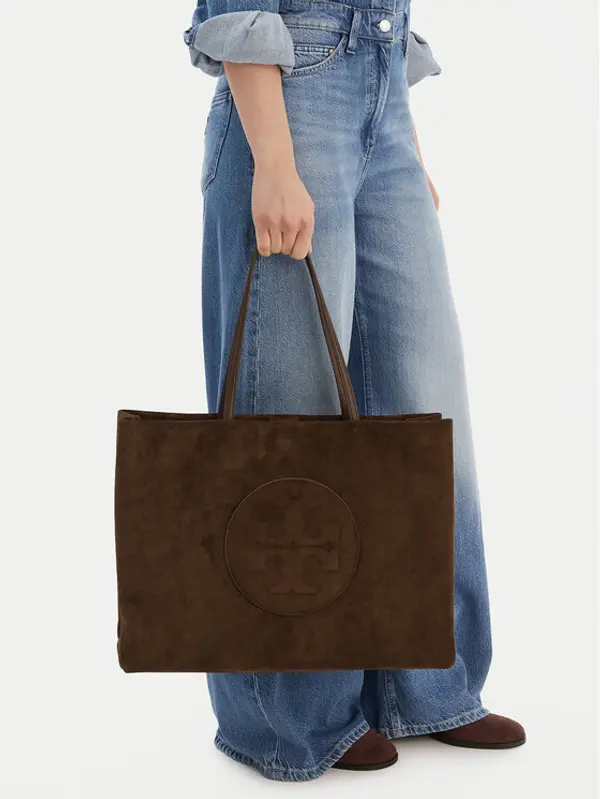 TORY BURCH Tory Burch Torbica Ella Suede Tote 170980 Smeđa