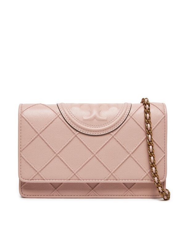 Tory Burch Tory Burch Torbica Fleming Soft Polished Grain Chain Wallet 158604 Ružičasta