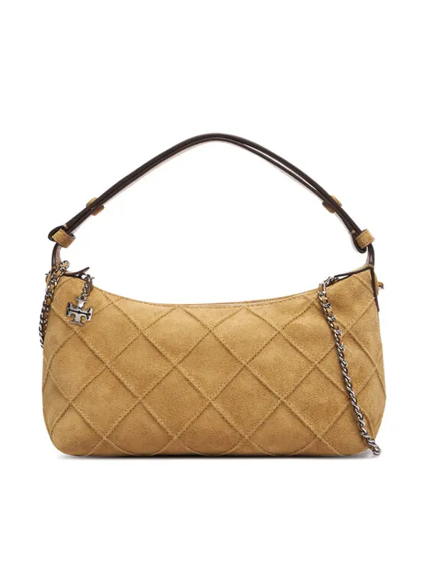 TORY BURCH Tory Burch Torbica Fleming Suede Pochette 185797 Krem