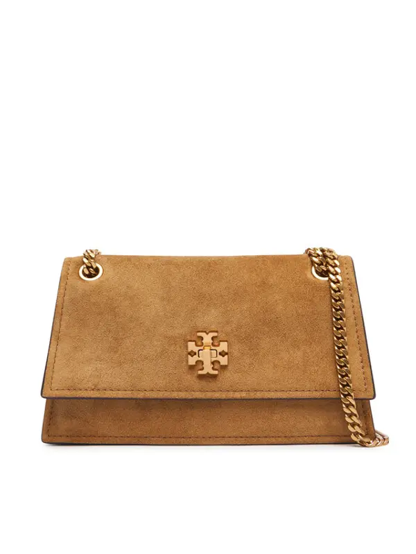 TORY BURCH Tory Burch Torbica Kira Turnlock Suede Mini Bag 178150 Smeđa