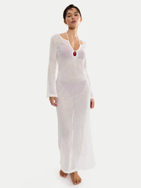 Triumph Triumph Haljina za plažu Beach MyWear Crochet 10226469 Bijela Relaxed Fit