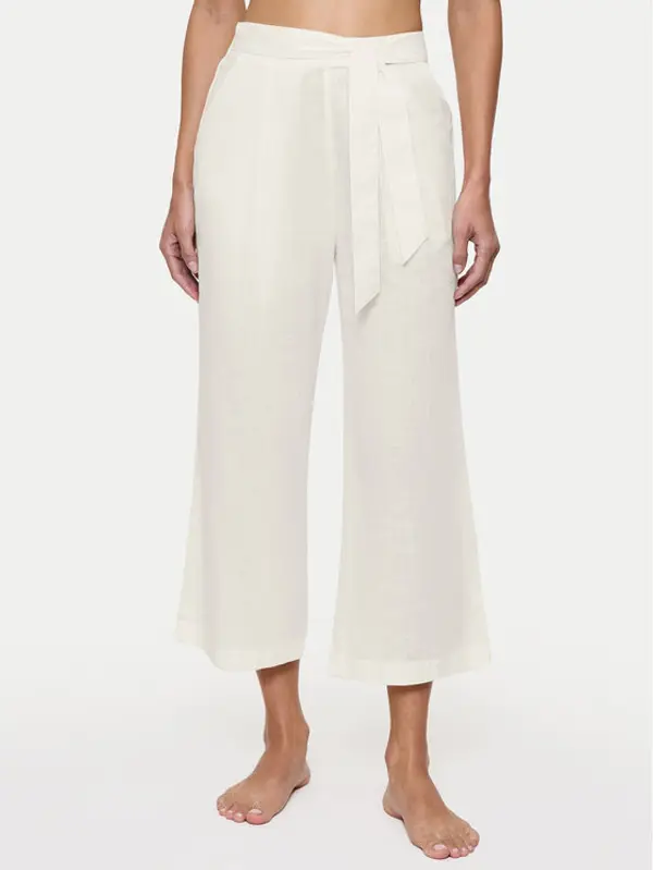 Triumph Triumph Hlače Summer 10222571 Écru Relaxed Fit
