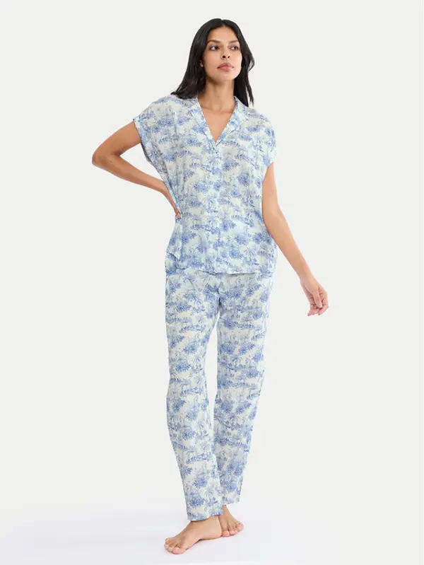 Triumph Triumph Pidžama Boyfriend 10222611 Plava Relaxed Fit