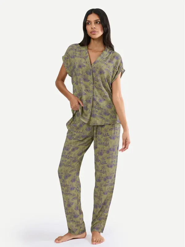 Triumph Triumph Pidžama Boyfriend 10222611 Zelena Relaxed Fit