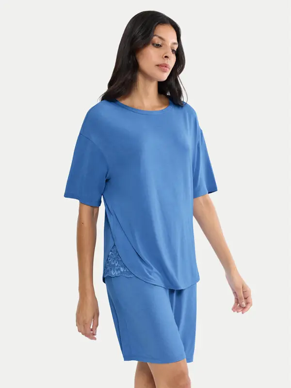 Triumph Triumph Pidžama Timeless Sensuality 10222627 Plava Relaxed Fit
