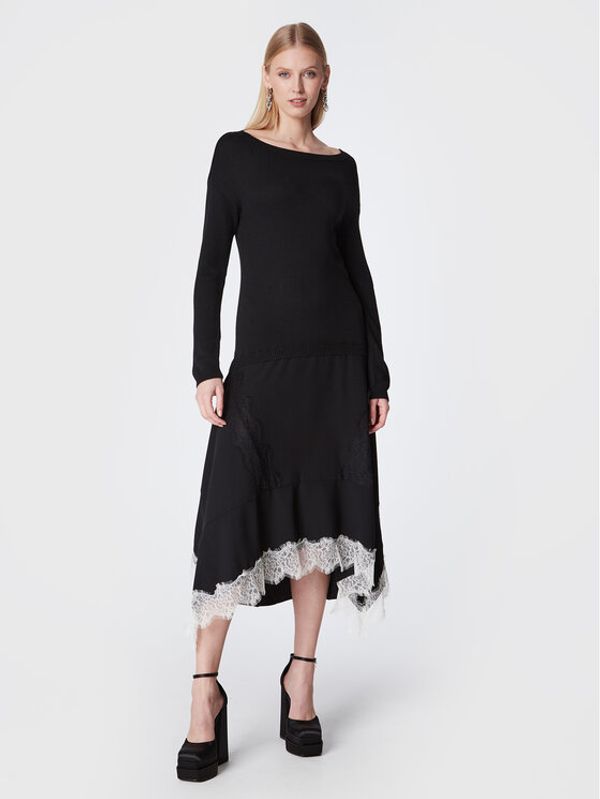 TWINSET TWINSET Džemper haljina 222TT3283 Crna Regular Fit