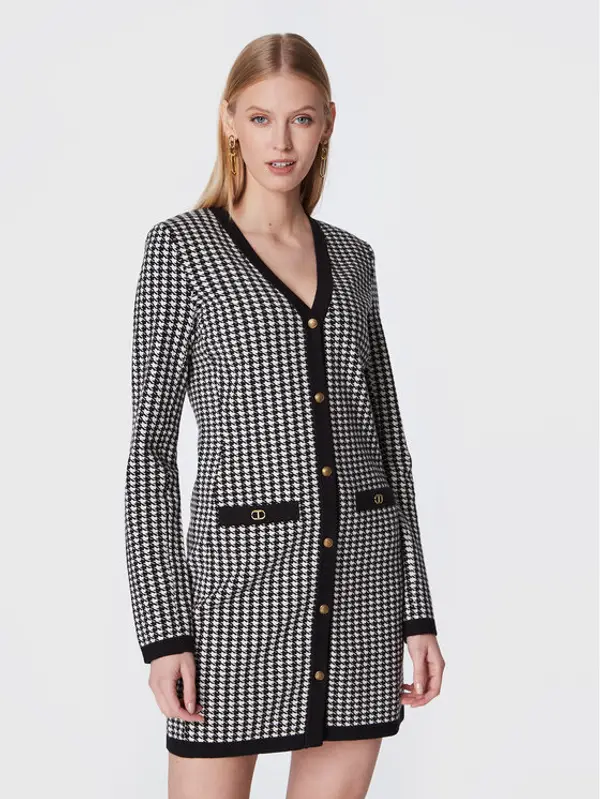 TWINSET TWINSET Džemper haljina 222TT3303 Crna Regular Fit