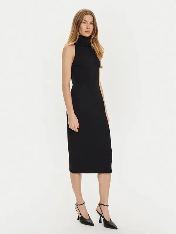 TWINSET TWINSET Džemper haljina 242TF3030 Crna Slim Fit